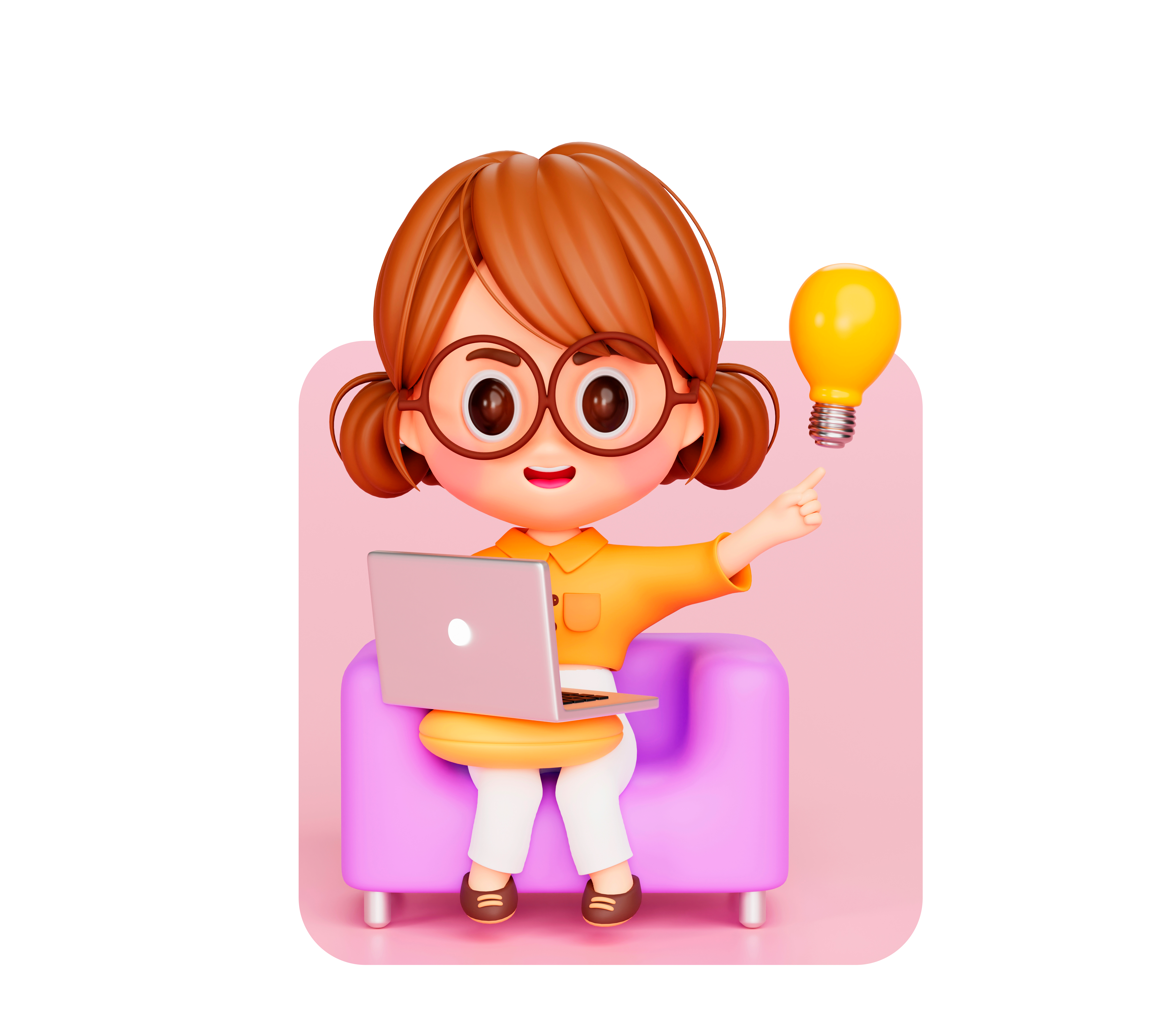 cute-young-businesswoman-working-with-laptop-having-great-idea-3d-illustration-cartoon-character-1